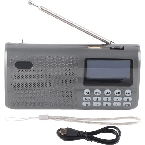 Enceinte Bluetooth Multifonction K-90 avec Radio FM, Lecteur USB et Audio Haute Fidélité en Gris (1/5)