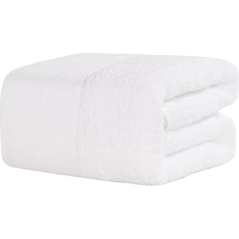 Cotton Bath Towels 180 x 90 cm, Large Bath Towels, Ultra Absorbent, White (1/5)