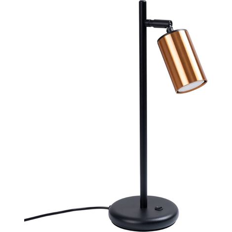Moderne schwarze Schreibtischlampe mit kupferfarbenem Schirm WINX 1xGU10 10W SL.1381 Sollux Lighting (1/5)