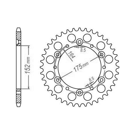 Couronne Acier TT Yamaha - 520 - 49 Dents - Similaire JTR853 - Made in Germany