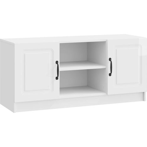 TV Cabinet High Gloss White 102 x 34.5 x 47 cm Engineered Wood vidaXL