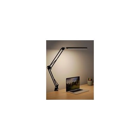 LED 3 modes de couleur, 9 niveaux de luminosité, bras rotatif réglable, protection des yeux, noir, adapté à la maison, au bureau ou à l’étude