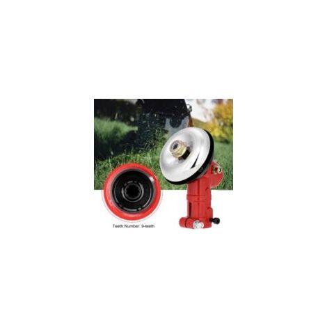 Renvoi d'angle pour débroussailleuse 4 en 1 – Tête d'engrenage 9 dents – Alliage aluminium et acier – Diamètre 26 mm
