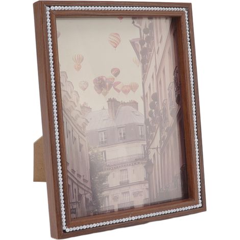 Cadre photo vintage, aspect raffiné, porte transparente, ornement pour la décoration intérieure, cadeau de Noël, grande taille (17,1 x 22,2 x 2 cm / 6,3 x 8,7 x 0,8 pouces) (1/5)