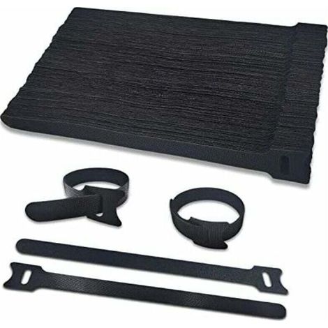 Wiederverwendbare Kabelbinder, 100 Stück, 12 mm breite Klettbänder zur Kabelorganisation, leicht zu durchtrennen