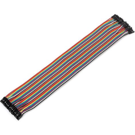 40 connecteurs femelles à femelles pour câbles Dupont de 30 cm, 1 broche femelle-1 broche