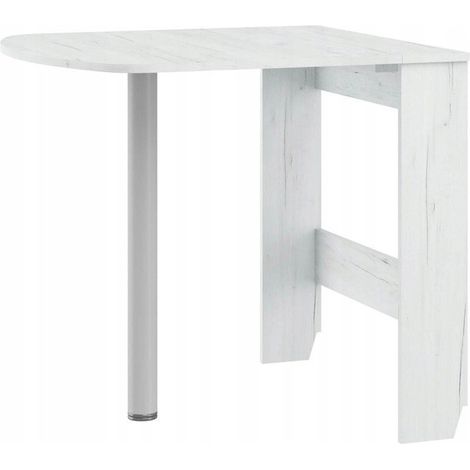 Table à manger semi-ovale pliante Blanc artisan 81x80cm modèle:HOMNI 6 Table pliable papillon (1/3)