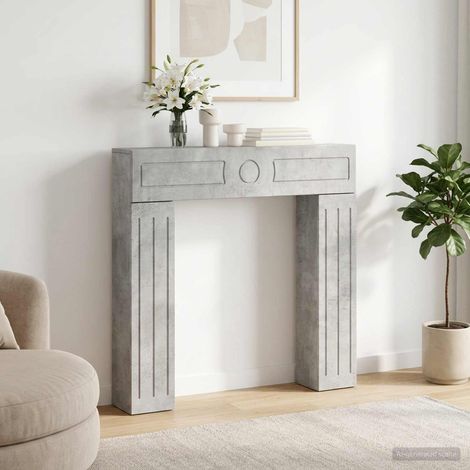 vidaXL Cornice per camino Grigio Cemento 102 x 18 x 100,5 cm (1/5)