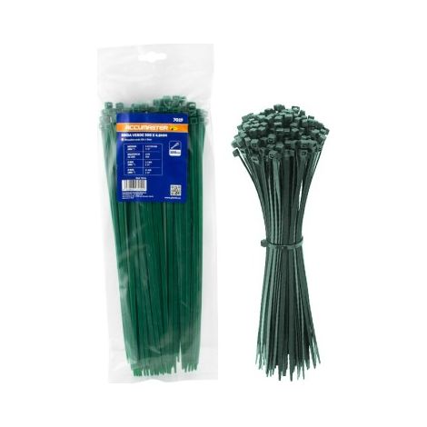 Bolsa Bridas Nylon 100 Uds Verde 3.6x140mm  Resistentes -40ºC a +80ºC (1/3)