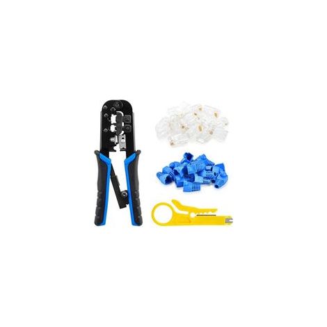Outil de sertissage RJ45 pour câble Ethernet LAN, pince à sertir, coupe-dénuder, kit