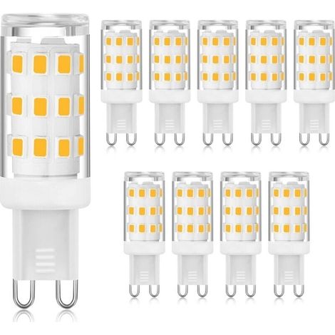 G9 LED Bulb 3000K Warm White 3W, G9 Bi-Pin Socket LED Bulb (40W Halogen Equivalent), Energy Saving G9 Chandelier Light Bulbs, No Flicker, Non-Dimmable, 10 Pack [Cl (1/5)