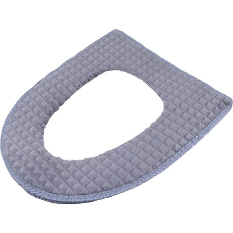 Chauffe-toilette noir avec zip pour siège WC couverture salle de bain (1/5)