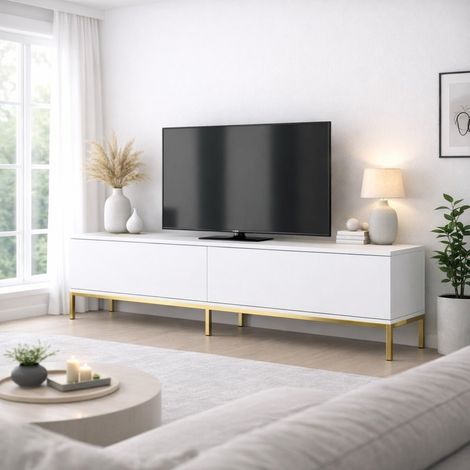 TV Furniture Lord White Gold Melamine 180x47x30 cm (1/5)