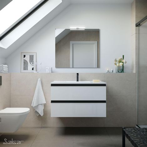 Armoire murale SPIRIT 900 2 tiroirs métalliques à sortie douce BLANC BRILLANT 897 x 540 x 450 mm (1/5)