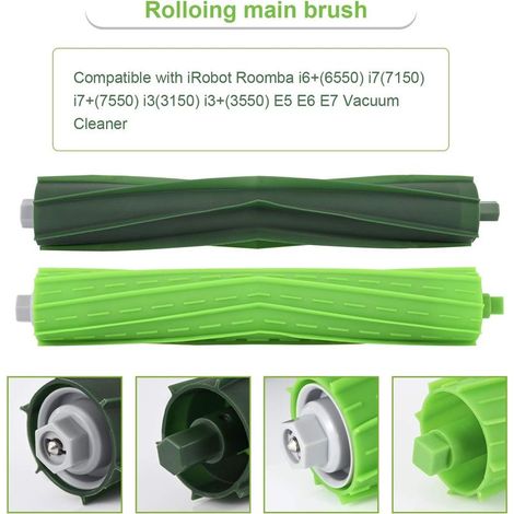 36 pezzi di ricambio per aspirapolvere robot iRobot Roomba i7 i7+ i3 i3+ i4 i4+ i5 i5+ i6 i6+ i8 i8+ E5 E6 E7, 4 rulli in gomma, 8 filtri, 8 spazzole laterali, 8 testine di aspirazione, 8 sacchetti (n (1/5)