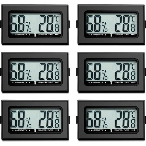 Digital Indoor Thermometer Hygrometer Mini Hygrometer Indoor Thermometer for Reptiles Digital Hygrometer, for Office, Kitchen, LCD Thermometer Incubator, Greenhouse Thermometer (6) (1/4)
