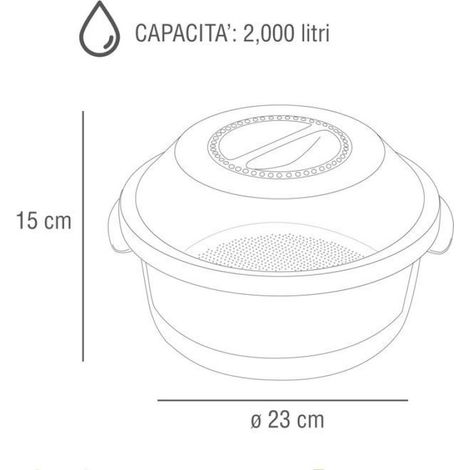Cuiseur Vapeur - Cuiseur à Riz - Cuiseur à Pâtes pour Micro-ondes - 100 % Fabriqué en Italie - Sans BPA - Réutilisable - 3 en 1 (1/5)