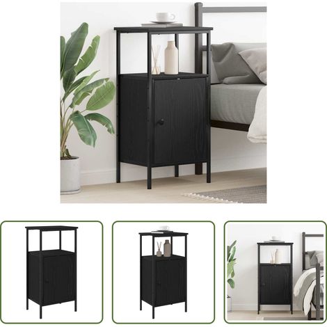 Rangement chambre - Cabinet de chevet Chêne noir 41 x 31 x 80 cm Bois d'ingénierie (1/5)