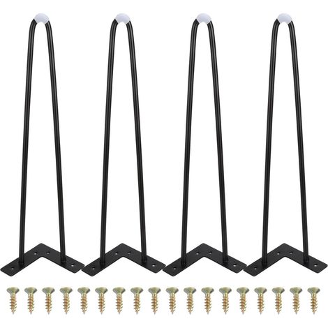 Patas para muebles, 35 cm, negras, para mesas de centro, armarios bajos, soportes de TV, patas de metal estilo industrial, juego de 4 (1/5)
