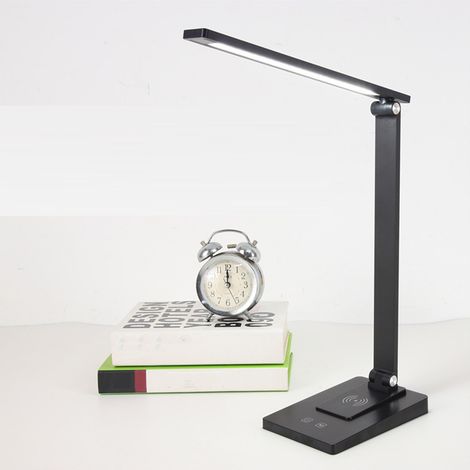 LED-Schreibtischlampe mit 3 Helligkeitsstufen, augenschonend, faltbare Leselampe fürs Büro, kabelloses Laden per USB, 2500 mAh, wiederaufladbare Version (1/5)