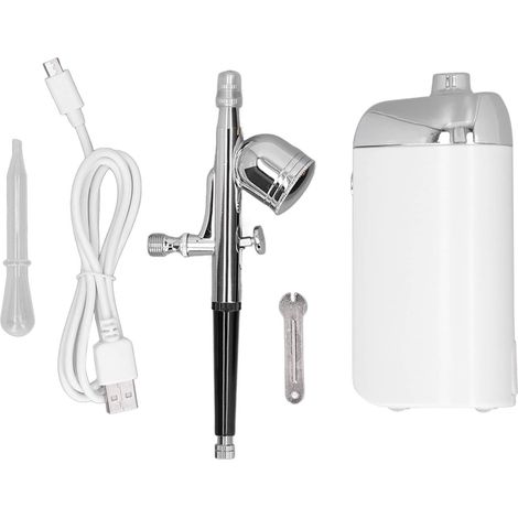 Oxygène facial portable Airbrush sans fil rechargeable USB brumisateur visage pour décoration de gâteau blanc (1/5)