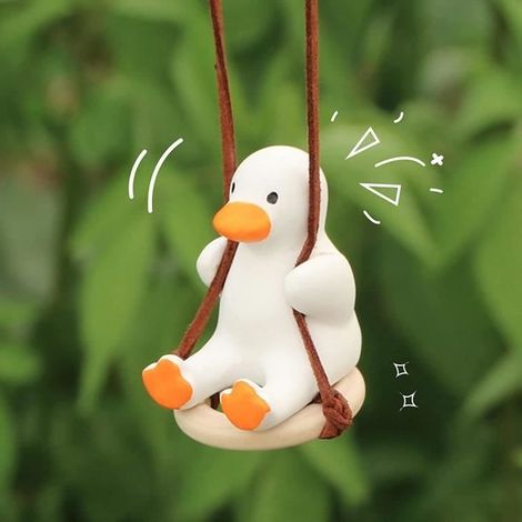 Niedlicher Anhänger mit schwingender Ente, Auto-Anhänger mit schwingender Ente, Auto-Rückspiegel-Anhänger mit schwingender Ente, Geburtstagsgeschenke (1/4)