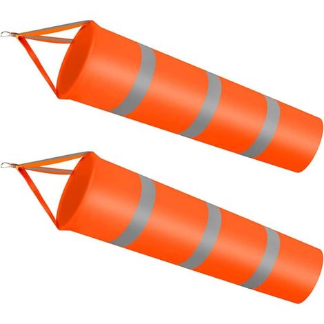 2 Pièces Manche à Air Orange, Manche à Air Réfléchissante Orange, Manche à Air Ripstop, pour Utilisé dans la Météorologie, L'agriculture, L'exploration Pétrolière et D'autres Industries (Orange (1/5)