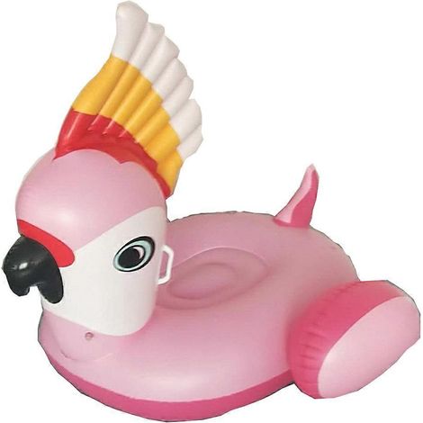 Bouée gonflable géante perroquet de 130 cm, dernière bouée rose à chevaucher, jouet aquatique pour adultes idéal pour les fêtes d'été. (1/4)