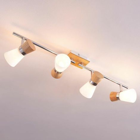 [GEBRAUCHT] B-Ware Lampenwelt Holz Deckenstrahler Vivica 4 Fl. Deckenlampe Deckenlampe Strahler