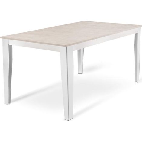 Tavolo allungabile cemento bianco-metallo bianco 90 cm x 156- 316 cm H. 76 cm (1/5)