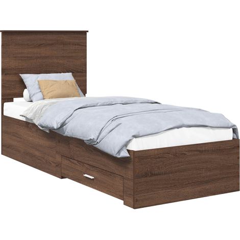 Maison Exclusive - Struttura del letto Rovere Marrone e Argento 70 x 190 cm