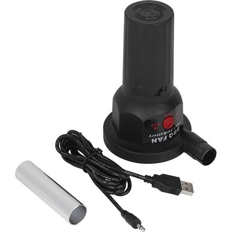Souffleur d'air pour barbecue 1 pièce Plastique noir Alimentation USB 5 V Pour barbecue et camping 16,6 x 13,5 x 8 cm (1/5)