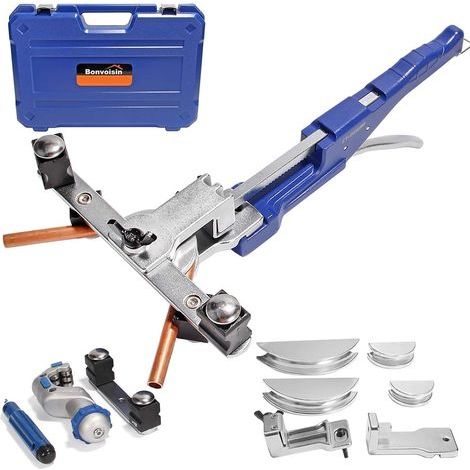 Bender manuel de tubes 10-22mm (3/8"-7/8") Bender de tubes en cuivre 0-90° plage de pliage avec coupe-tube et débarrage Reamer (pliage avant et inverse de 10-22mm) (1/5)