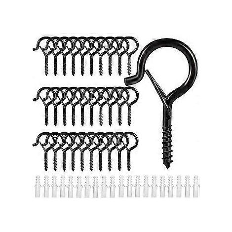 Schraubhaken aus Edelstahl mit Hakenöse, Schraubhaken, Metall-Deckenhaken für den Außenbereich (30 Stück)