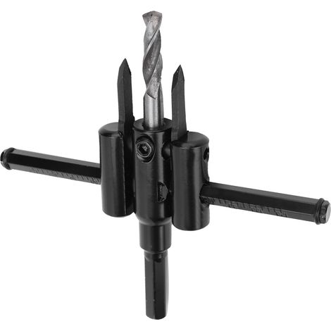Kit de Scie Cloche Ajustable en Acier Haute Résistance pour Bois et Plastique, Diamètre 30 à 120 mm