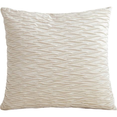 Lot de 2 housses de coussin décoratives, style luxe, 45x45 cm, pour canapé, chambre, salon, blanc. (1/4)