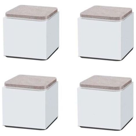 Rehausseur Pieds de Lit en Acier Carbone pour Meuble Épaissir les Pieds d'armoire Pieds de Table de Meubles Carré Blancs pour tables basses, armoires, canapés, 60x52mm 4 pièces