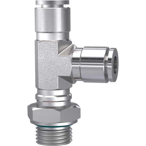 Riegler T-Steckverschr., L-Form, drehbar, M5 a., Schlauch-Ø 4, ES (1/3)