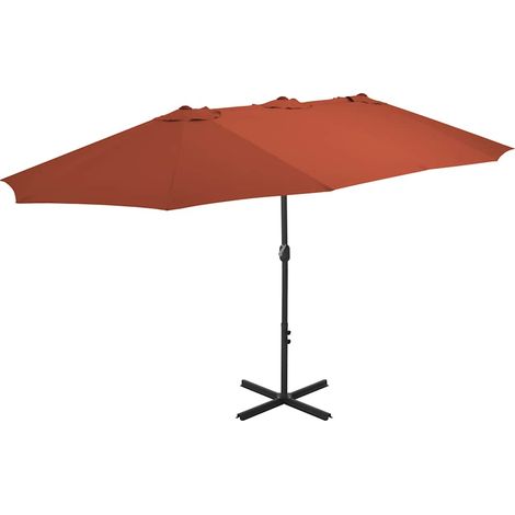 Parasol d'extérieur avec poteau en aluminium terre cuite (1/5)