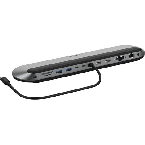 Belkin INC014BTSGY laptop-dockingstation & portreplikator Kabelgebunden USB 3.2 Gen 2 (3.1 Gen 2) Type-C Schwarz, Grau (1/4)