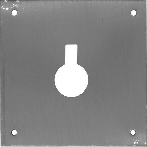 Placa bocallave, cerrojo, modelo plp14, de acero inoxidable con acabado inox, 80 x 80 mm