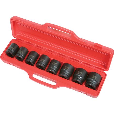 Kstools – Coffret de 8 douilles à chocs 3/4" – Diamètres 26-38mm – Poids 3,5kg – Emmanchement 3/4" – Pour boulonneuse pro