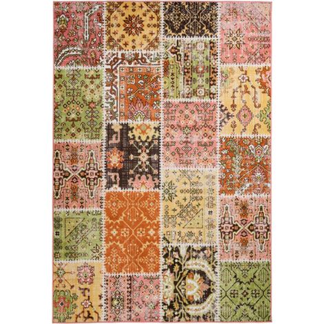 Tapis Patchwork à Poils Courts "Ariya" Multicolore 200 x 290 cm (1/4)