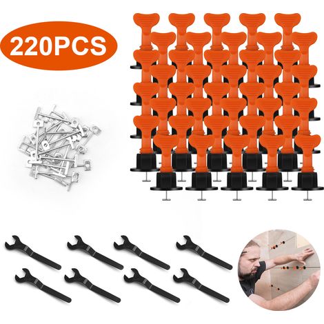 EINFEBEN Lot de 220 systèmes de nivellement pour carrelage réutilisables (1/5)