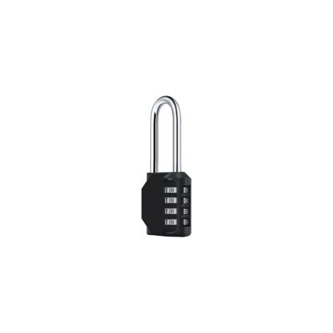 Un cadenas à combinaison noir de 6,7 cm de long, étanche, à 4 chiffres, fabriqué en métal résistant aux intempéries et en acier galvanisé, adapté aux écoles, aux gymnases et aux casiers.  - Crezuo