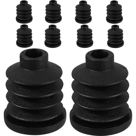 10 Pièces Manchons de Rechange pour Roulettes en Plastique Noir, Inserts Anti-dérapants pour Pieds de Chaise et Meubles, Protection du Sol L'usure pour Classeurs et Chaises (1/5)