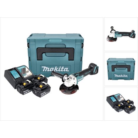 Smerigliatrice angolare a batteria Makita DGA 504 RT3J 18 V 125 mm brushless + 3x batteria ricaricabile 5,0 Ah + caricabatterie + Makpac (1/5)