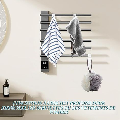 Crochet Radiateur, radiateur Sèche Serviette, Sèche-Serviettes Pratiques et Durables, Patères Multifonctions pour Salle de Bain, Cuisine et Jardin, Économie d'Espace (1/2)