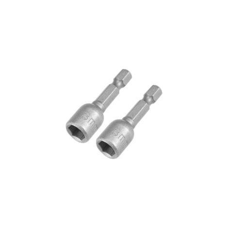 Set di 2 punte magnetiche per cacciavite a cambio rapido da 1/4" con gambo esagonale da 8 mm, lunghezza 42 mm, metriche, per sabbiatura - Crezuo