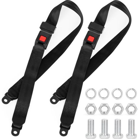 Kit di cinghie per sedile da golf cart da 2 pezzi, kit cinghie universali per golf cart anteriori e posteriori per Yamaha UTV EZGO, Club Car, Kart (set di bulloni)
